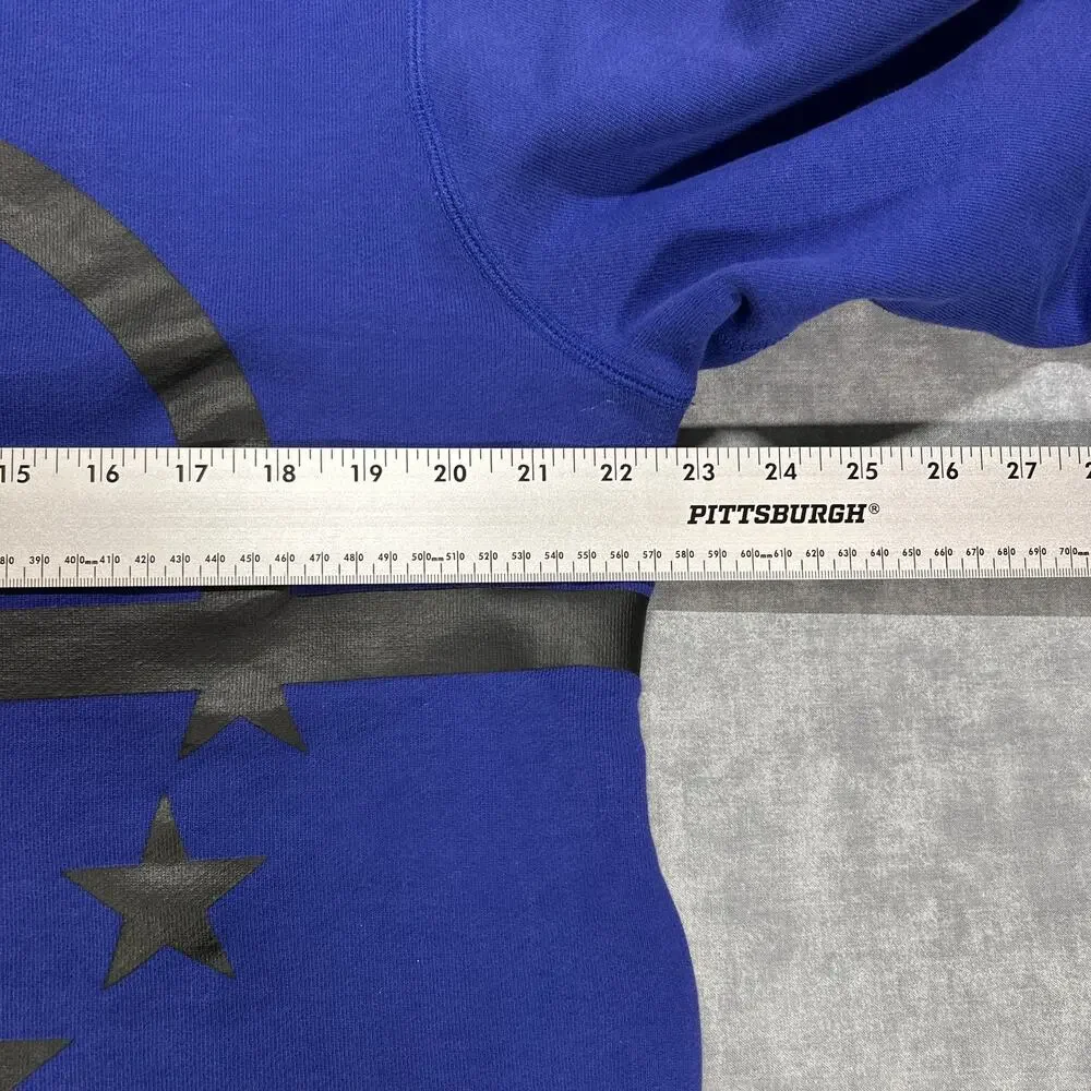 Nike Air Pivot V3 Crew Sweatshirt Game Royal Black 728277-455 Mens L Side Zip